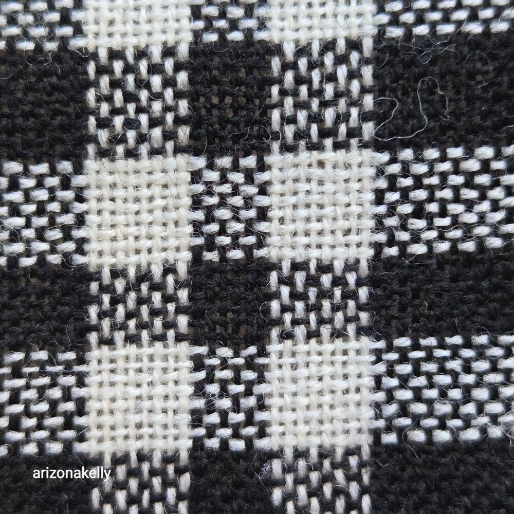 NWOT Wool Square Scarf Shawl Black and White Plaid Moffat Woolens - Picture 8 of 10